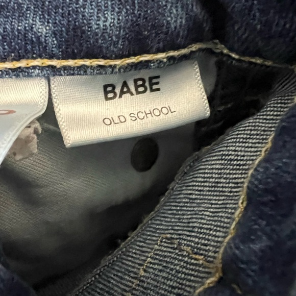 AMO babe old school Pinstripe denim. Distressed ankle. - Picture 4 of 5